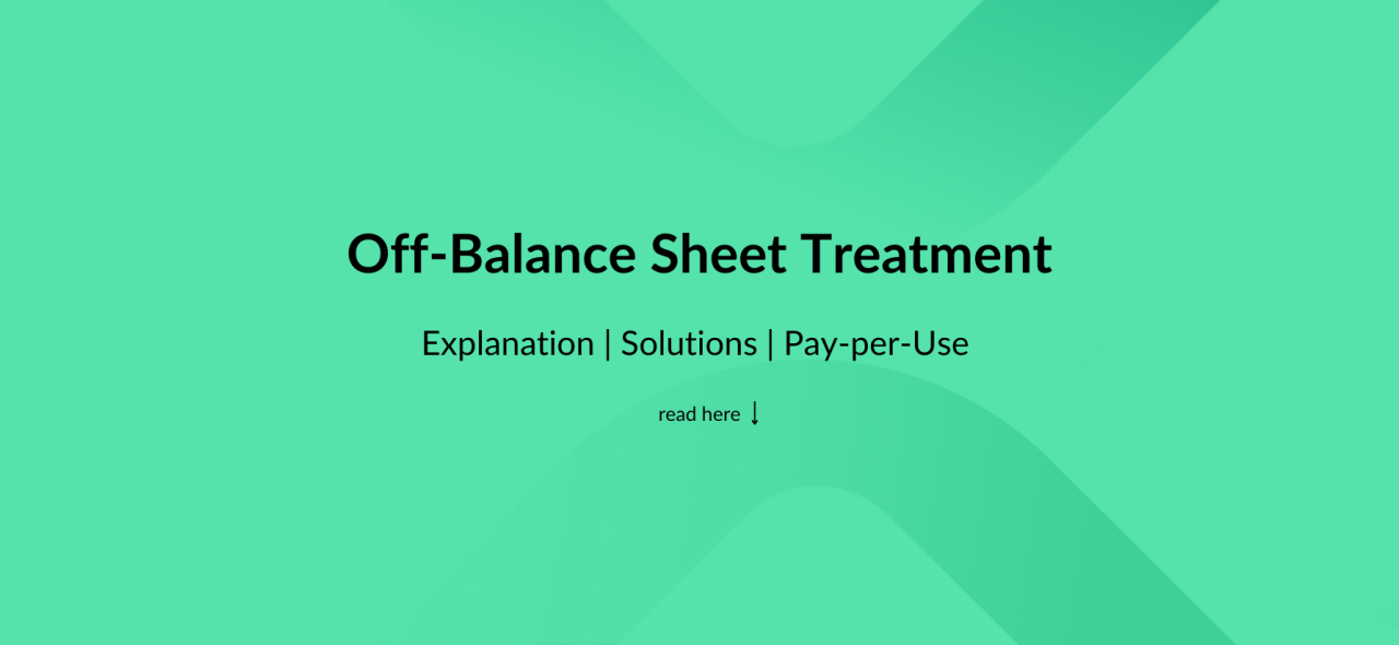Off balance sheet Treatment on green Background